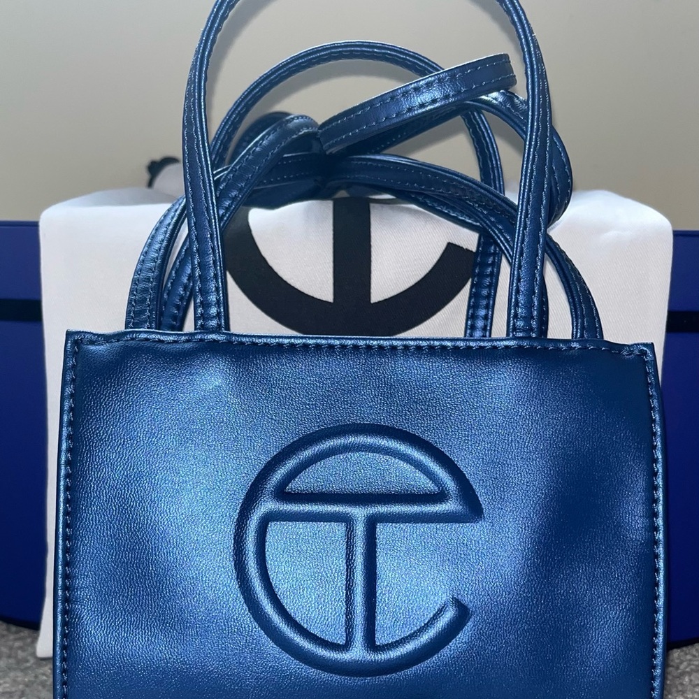 Telfar Blue Mini Bag with Sleek Design
